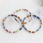 Sonateomber Colorful Tila Flat Beads Stretch Bracelets for Women, Trendy Unique Handmade Stackable Rainbow Mixed Colorful Square Beaded Link Bracelet Summer Jewelry Gift - Image 5