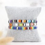 Sonateomber Colorful Tila Flat Beads Stretch Bracelets for Women, Trendy Unique Handmade Stackable Rainbow Mixed Colorful Square Beaded Link Bracelet Summer Jewelry Gift - Image 6
