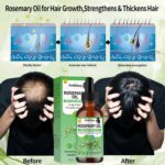 3 Pack Rosemary Oil for Hair Growth,Rosemary Hair Growth Oil,Hair Strengthening Serum for Dry Damaged Hair,Hair Loss Treatment & Thickens Hair,Scalp Care Promotes Hair Thickness for Men Women - Image 5