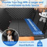 Back Seat Extender for Dogs with Hard Bottom/Large Space, Waterproof Dog Car Seat Cover Holds 400lbs, Sturdy Nonslip Pet Backseat Hammock for Cars/SUV - Image 3
