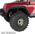 RC Brass&Aluminium 1.9 Crawler Tires/1.9 Beadlock Wheels and Tires Set for 1/10 SCX10 90046 AXI03007 TRX4 TRX6 VS4-10 Gen7 Gen8 MST CFX D90, RC Wheels and Rims Deep Dish Wheel,Silver - Image 4