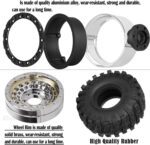 RC Brass&Aluminium 1.9 Crawler Tires/1.9 Beadlock Wheels and Tires Set for 1/10 SCX10 90046 AXI03007 TRX4 TRX6 VS4-10 Gen7 Gen8 MST CFX D90, RC Wheels and Rims Deep Dish Wheel,Silver - Image 5