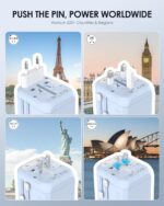EPICKA 35W Universal Travel Adapter with 2 AC Outlet, European Travel Plug Adapter with PD Fast Charging, 6-Port (2 AC/2 USB-C/3 USB-A) International Power Adapter - Travel Essentials (TA-205, Blue) - Image 5