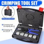 Crimping Tool Set 6PCS - Ratchet Wire Crimping Tool for Heat Shrink,Insulated Nylon,Non-Insulated,wire ferrules,Open Barrel Terminals,Solar Connectors - Crimper with 6 Interchangeable Die - Image 4