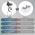 KDD 4-in-1 Wall Mount Controller Holder - Dual Game Controller and Headphone Hanger with Anti-Slip Pads for Xbox ONE/X Series/PS5/PS4 - Detachable Desk Storage for Media Remote, Phone and Speaker - Image 7