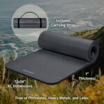 Retrospec Solana Yoga Mat 1" Thick With Nylon Carry Strap for Men & Women - Non Slip Exercise Mat for Home Yoga, Pilates, Stretching, Floor & Fitness Workouts - Image 3
