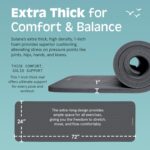 Retrospec Solana Yoga Mat 1" Thick With Nylon Carry Strap for Men & Women - Non Slip Exercise Mat for Home Yoga, Pilates, Stretching, Floor & Fitness Workouts - Image 4