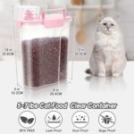 5-7Lbs Dog Cat Food Storage Container with Upgraded Large Nozzle BPA-free, 4 Snap Seals Plastic Pet Food Storage Containers with Handles (1, Light Pink, 5L) - Image 4