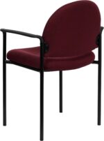 Flash Furniture Tiffany Comfort Burgundy Fabric Stackable Steel Side Reception Chair with Arms - Image 7