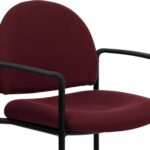 Flash Furniture Tiffany Comfort Burgundy Fabric Stackable Steel Side Reception Chair with Arms - Image 8