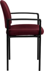 Flash Furniture Tiffany Comfort Burgundy Fabric Stackable Steel Side Reception Chair with Arms - Image 9