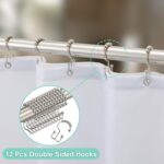 ORTIGIA 3 in 1 Waterproof Shower Curtain and Clear PEVA Liner Set with 12 Double Sided Metal Hooks, Brown Misty Forest Tree Shower Curtains for Bathroom - 72 Wx72 L - Image 3