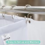 ORTIGIA 3 in 1 Waterproof Shower Curtain and Clear PEVA Liner Set with 12 Double Sided Metal Hooks, Brown Misty Forest Tree Shower Curtains for Bathroom - 72 Wx72 L - Image 4