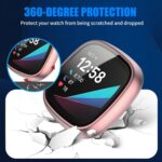 6 Pack for Fitbit Sense/Versa 3 Screen Protector Case [Full Coverage], Hard PC Bumper All-Around Protective Accessories for Fitbit Sense/Versa 3 Built-in Tempered Glass Film - Image 6