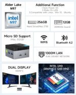 GMKtec Mini PC Intel N97 (Turbo 3.60GHz) Micro Desktop Computer 12GB DDR5 256GB SSD for Business, School, Office, Pocket Mini Computers Nucbox G5 - Image 3