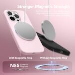 GONEZ Magnetic for iPhone 15 Pro Case, Compatible with MagSafe, [Screen Protector + Camera Lens Protector], Silicone Shockproof Anti-Scratch Protective Phone Case 6.1 inch, Chalk Pink - Image 4