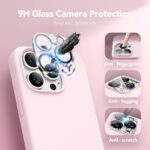 GONEZ Magnetic for iPhone 15 Pro Case, Compatible with MagSafe, [Screen Protector + Camera Lens Protector], Silicone Shockproof Anti-Scratch Protective Phone Case 6.1 inch, Chalk Pink - Image 7
