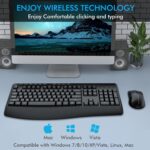 Wireless Keyboard and Mouse Combo, E-YOOSO 2.4GHz Full Sized Ergonomic Wireless Keyboard with Wrist Rest, 3 DPI Adjustable and 6 Buttons Cordless USB Mouse for Computer, Laptop, PC, Windows (Black) - Image 9