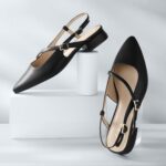 Ankis Slingback Flats for Women 1Inch Low Heels Closed Pointed Toe Ankle Strap Pumps Comfortable Walking Wedding Party Dress Shoes - Image 3