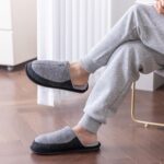 Mens Two-Tone Scuff Slippers with Memory Foam Cozy Warm Slip On House Shoes for Indoor Outdoor Gifts for Men Him Dad - Image 3