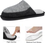 Mens Two-Tone Scuff Slippers with Memory Foam Cozy Warm Slip On House Shoes for Indoor Outdoor Gifts for Men Him Dad - Image 4