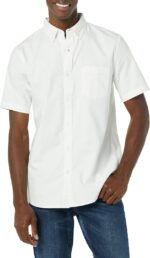 Amazon Essentials Men's Slim-Fit Short Sleeve Stretch Oxford Shirt with Pocket - Image 5
