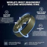 Egnaro Silicone Ring For Men 9mm Wide 2.5mm Thick, Rubber Wedding Bands Ergonomic Breathable Design, Flexible Engagement Rings - Image 3