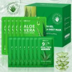 30 Pack Aloe Vera Gel and 30 Pack Face Masks Skincare, Aloe Vera Gel and Facial Mask for Face, Hair, Body, Skin, Bulk Travel Size Aloe Gel and Mask for Sunburn Relief - Image 8