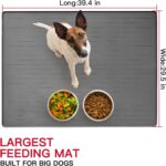 39.4"x29.5" Largest Pet Food Mat, Silicone Dog Mats for Food and Water, Nonslip Pet Feeding Mats for Floors,Dog Cat Bowl Mat with Raised Edges, Gray Blue - Image 3