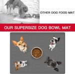 39.4"x29.5" Largest Pet Food Mat, Silicone Dog Mats for Food and Water, Nonslip Pet Feeding Mats for Floors,Dog Cat Bowl Mat with Raised Edges, Gray Blue - Image 8