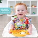 Bumkins Disney Bibs for Girl or Boy, SuperBib Baby and Toddler for 6-24 Months, Essential Must Have for Eating, Feeding, Baby Led Weaning, Mess Saving Catch Food, Fabric, 2-pk 100 Happy Faces - Image 4