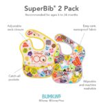 Bumkins Disney Bibs for Girl or Boy, SuperBib Baby and Toddler for 6-24 Months, Essential Must Have for Eating, Feeding, Baby Led Weaning, Mess Saving Catch Food, Fabric, 2-pk 100 Happy Faces - Image 6