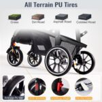 Baby Stroller, 2-in-1 Reversible Toddler Seat with Lie-Flat Mode, Foldable Infant Stroller with Canopy, One Button Brake, Adjustable Handle, Newborn Pushchair (Black B) - Image 6