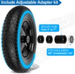 4.80/4.00-8" Flat Free Wheelbarrow Tire and Wheel, 14.5" Universal Fit Solid Tire with 5/8" or 3/4" Bearing, 3"-7" Hub, Adapter Kit Hand Truck Wheel Replacement for 3.50/2.50-8", 4.00-6"nhs etc - Image 4