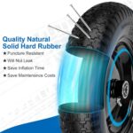 4.80/4.00-8" Flat Free Wheelbarrow Tire and Wheel, 14.5" Universal Fit Solid Tire with 5/8" or 3/4" Bearing, 3"-7" Hub, Adapter Kit Hand Truck Wheel Replacement for 3.50/2.50-8", 4.00-6"nhs etc - Image 6