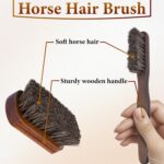2 PCS Leather Brush Car Detailing, Horse Hair Brush, Upholstery Brush for Cleaning, Car Interior Brush, Carpet Brush for Car Detailing, for Car Interior Seat, Carpet, Upholstery, Furniture and Shoes - Image 5