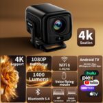 [Built-in App] Mini Projector 1080P FHD 4K Support Projector with Mouse Portable Projector with WiFi and Bluetooth 180° Adjustable Auto Keystone Portable Projector 4K - Image 4