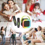 Mini Karaoke Machine for Kids Adults, Portable Bluetooth Mini Karaoke Microphone Singing Speaker Karaoke Player with 2 Wireless Mic, for All Smartphones,Birthday, Family,Home Party (Black Green) - Image 9