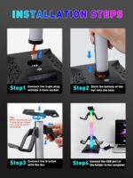 VCOM RGB Gaming Headphones Stand with 2 USB and 1 Type-C Ports, Headset Stand with 10 Light Modes and Non-Slip Rubber,Suitable for All Earphone Accessories, Best Gift for Desk Gamers - Image 5