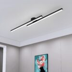 JAYMP Modern Ceiling Light with Remote, 43.3" Black Sputnik Ceiling Lamp, 32W Dimmable LED Lighting Fixture for Dining Room Living Room Kitchen Island, 2 Lights - Image 3