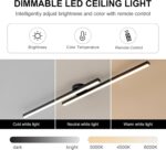 JAYMP Modern Ceiling Light with Remote, 43.3" Black Sputnik Ceiling Lamp, 32W Dimmable LED Lighting Fixture for Dining Room Living Room Kitchen Island, 2 Lights - Image 5