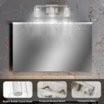 SineRise 3-Light Brushed Nickel Vanity Light with 3 Color Modes (3000K/4000K/6000K), Eye Protection LED Bathroom Light Fixture, Dimmable Modern Wall Light Over Mirror with Clear Glass Shade - Image 6