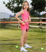 Girls Tennis Dress Sleeveless Pickleball Athletic Dress Golf Outfit with Detachable Built-in Bra & Shorts Pockets - Image 5