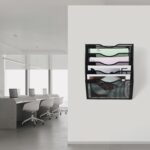 Hanging Wall File Organizer with Office Assorted, 5 Pockets Mesh Wall Mounted File Folder Holder for Mail, Paper, Document, Binder, Magazine, Menu (Black) - Image 6