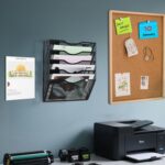 Hanging Wall File Organizer with Office Assorted, 5 Pockets Mesh Wall Mounted File Folder Holder for Mail, Paper, Document, Binder, Magazine, Menu (Black) - Image 7