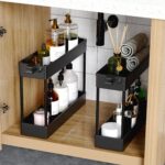 SPACEKEEPER Slim Rolling Storage Cart 4 Tier Bathroom Organizer Cart Mobile Shelving Unit Slide Out Utility Cart for Kitchen, Bthroom, Makeup, Craft, Laundry Narrow Places, Black - Image 4