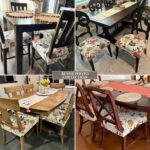 SearchI Stretch Dining Chair Seat Covers Set of 6, Soft Removable Washable Seat Covers for Dining Chairs, Dining Room Seat Cover Protector (Rear-Covered, Orange Flowers) - Image 4