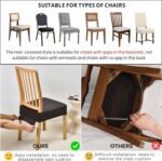 SearchI Stretch Dining Chair Seat Covers Set of 6, Soft Removable Washable Seat Covers for Dining Chairs, Dining Room Seat Cover Protector (Rear-Covered, Orange Flowers) - Image 6