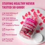 Calcium Magnesium Zinc Gummies & Vitamin D3,B6,B12,Immune & Supporting Bone Health Calcium Magnesium Supplement for Women Men,Sugar-Free Vegan Raspberry Flavor 90 Counts - Image 5