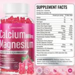 Calcium Magnesium Zinc Gummies & Vitamin D3,B6,B12,Immune & Supporting Bone Health Calcium Magnesium Supplement for Women Men,Sugar-Free Vegan Raspberry Flavor 90 Counts - Image 8